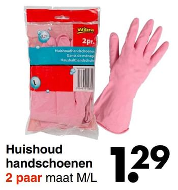 Aanbiedingen Huishoud handschoenen - Huismerk - Wibra - Geldig van 30/08/2021 tot 11/09/2021 bij Wibra