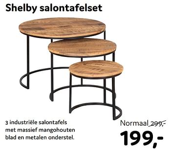 Aanbiedingen Shelby salontafelset - Huismerk - Woon Square - Geldig van 06/09/2021 tot 11/09/2021 bij Woon Square
