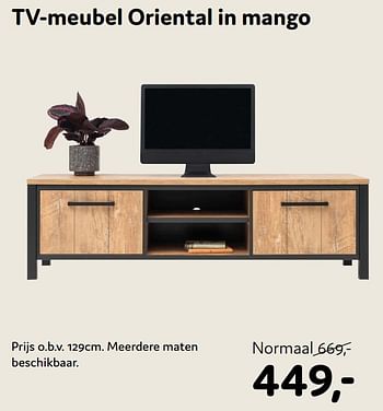 Aanbiedingen Tv-meubel oriental in mango - Huismerk - Woon Square - Geldig van 06/09/2021 tot 11/09/2021 bij Woon Square