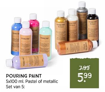 Aanbiedingen Pouring paint pastel of metallic - Huismerk - Xenos - Geldig van 06/09/2021 tot 19/09/2021 bij Xenos