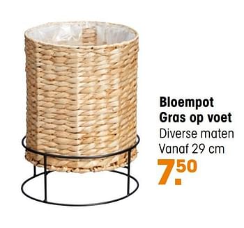 Aanbiedingen Bloempot gras op voet - Huismerk - Kwantum - Geldig van 20/09/2021 tot 03/10/2021 bij Kwantum