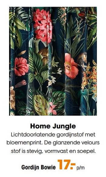 Aanbiedingen Home jungle gordijn bowie - Huismerk - Kwantum - Geldig van 20/09/2021 tot 03/10/2021 bij Kwantum
