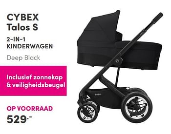 Aanbiedingen Cybex talos s 2-in-1 kinderwagen deep black - Cybex - Geldig van 12/09/2021 tot 18/09/2021 bij Baby & Tiener Megastore