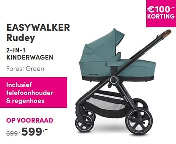Aanbiedingen Easywalker rudey 2-in-1 kinderwagen forest green - Easywalker - Geldig van 12/09/2021 tot 18/09/2021 bij Baby & Tiener Megastore