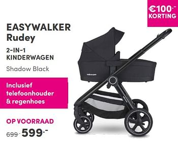 Aanbiedingen Easywalker rudey 2-in-1 kinderwagen shadow black - Easywalker - Geldig van 12/09/2021 tot 18/09/2021 bij Baby & Tiener Megastore