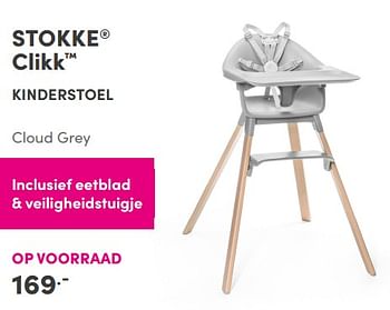 Aanbiedingen Stokke clikk™ kinderstoel cloud grey - Stokke - Geldig van 12/09/2021 tot 18/09/2021 bij Baby & Tiener Megastore