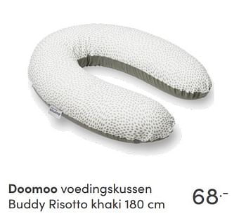 Aanbiedingen Doomoo voedingskussen buddy risotto khaki - Doomoo - Geldig van 12/09/2021 tot 18/09/2021 bij Baby & Tiener Megastore
