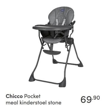 Aanbiedingen Chicco pocket meal kinderstoel stone - Chicco - Geldig van 12/09/2021 tot 18/09/2021 bij Baby & Tiener Megastore