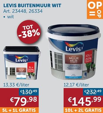 Aanbiedingen Levis buitenmuur wit - Levis - Geldig van 21/09/2021 tot 19/10/2021 bij Zelfbouwmarkt