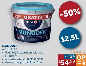 Aanbiedingen Monodek - Histor - Geldig van 21/09/2021 tot 19/10/2021 bij Zelfbouwmarkt