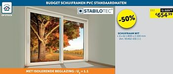 Aanbiedingen Schuifraam wit - Stabilotec - Geldig van 21/09/2021 tot 19/10/2021 bij Zelfbouwmarkt