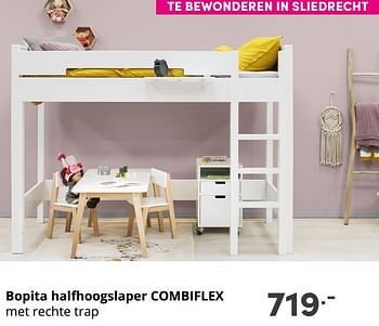 Aanbiedingen Bopita halfhoogslaper combiflex - Bopita - Geldig van 12/09/2021 tot 18/09/2021 bij Baby & Tiener Megastore