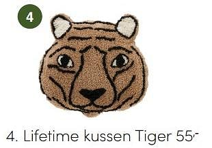 Aanbiedingen Lifetime kussen tiger - Lifetime - Geldig van 12/09/2021 tot 18/09/2021 bij Baby & Tiener Megastore