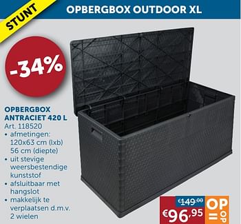 Aanbiedingen Opbergbox antraciet - Geldig van 21/09/2021 tot 19/10/2021 bij Zelfbouwmarkt