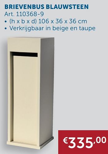 Aanbiedingen Brievenbus blauwsteen - Geldig van 21/09/2021 tot 19/10/2021 bij Zelfbouwmarkt