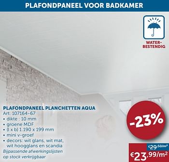 Aanbiedingen Plafondpaneel planchetten aqua - Aqua - Geldig van 21/09/2021 tot 19/10/2021 bij Zelfbouwmarkt