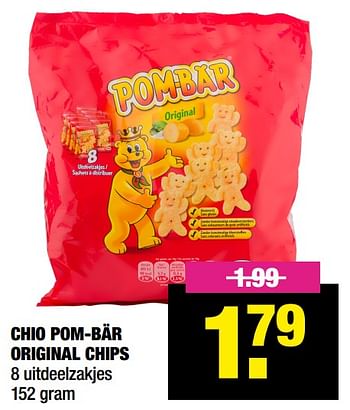 Aanbiedingen Chio pom-bär original chips - Chio - Geldig van 13/09/2021 tot 26/09/2021 bij Big Bazar