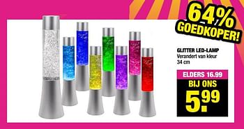Aanbiedingen Glitter led-lamp - Huismerk - Big Bazar - Geldig van 13/09/2021 tot 26/09/2021 bij Big Bazar