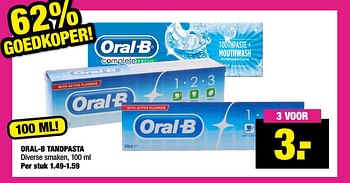 Aanbiedingen Oral-b tandpasta - Oral-B - Geldig van 13/09/2021 tot 26/09/2021 bij Big Bazar