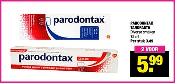 Aanbiedingen Parodontax tandpasta - Parodontax - Geldig van 13/09/2021 tot 26/09/2021 bij Big Bazar