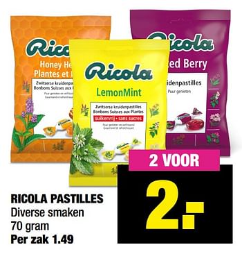 Aanbiedingen Ricola pastilles - Ricola - Geldig van 13/09/2021 tot 26/09/2021 bij Big Bazar