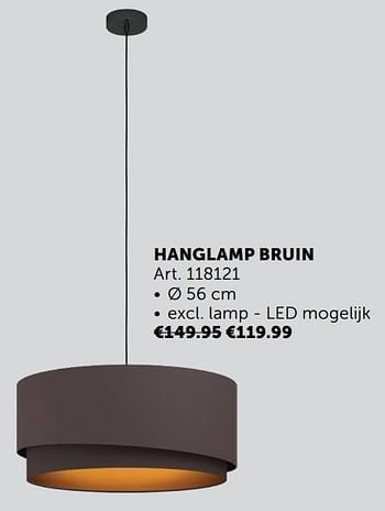 Aanbiedingen Hanglamp bruin - Geldig van 21/09/2021 tot 19/10/2021 bij Zelfbouwmarkt