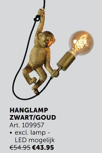 Aanbiedingen Hanglamp zwart-goud - Geldig van 21/09/2021 tot 19/10/2021 bij Zelfbouwmarkt