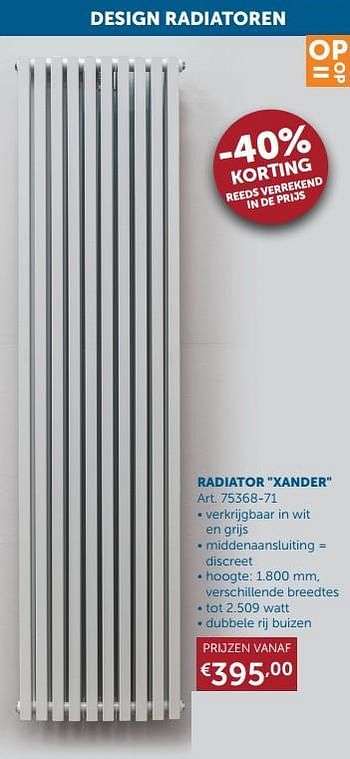 Aanbiedingen Radiator xander - Beauheat - Geldig van 21/09/2021 tot 19/10/2021 bij Zelfbouwmarkt