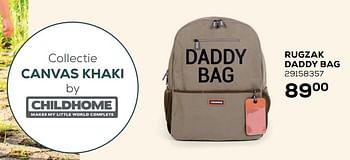 Aanbiedingen Rugzak daddy bag - Childhome - Geldig van 14/09/2021 tot 12/10/2021 bij Supra Bazar