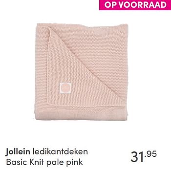 Aanbiedingen Jollein ledikantdeken basic knit pale pink - Jollein - Geldig van 19/09/2021 tot 25/09/2021 bij Baby & Tiener Megastore