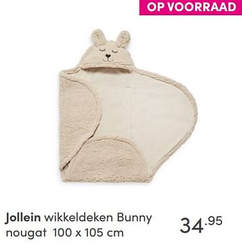 Aanbiedingen Jollein wikkeldeken bunny nougat - Jollein - Geldig van 19/09/2021 tot 25/09/2021 bij Baby & Tiener Megastore