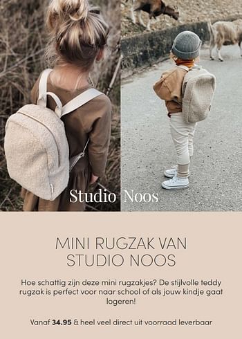 Aanbiedingen Mini rugzak van studio noos - Studio Noos - Geldig van 19/09/2021 tot 25/09/2021 bij Baby & Tiener Megastore