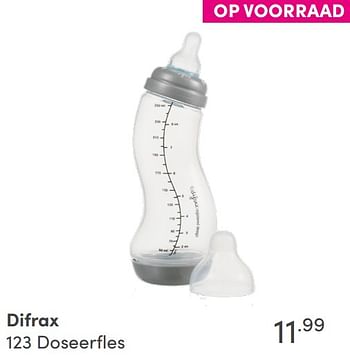 Aanbiedingen Difrax 123 doseerfles - Difrax - Geldig van 19/09/2021 tot 25/09/2021 bij Baby & Tiener Megastore
