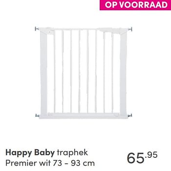 Aanbiedingen Happy baby traphek premier wit - Happybaby - Geldig van 19/09/2021 tot 25/09/2021 bij Baby & Tiener Megastore