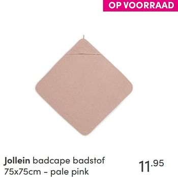Aanbiedingen Jollein badcape badstof pale pink - Jollein - Geldig van 19/09/2021 tot 25/09/2021 bij Baby & Tiener Megastore