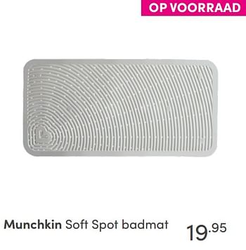 Aanbiedingen Munchkin soft spot badmat - Munchkin - Geldig van 19/09/2021 tot 25/09/2021 bij Baby & Tiener Megastore