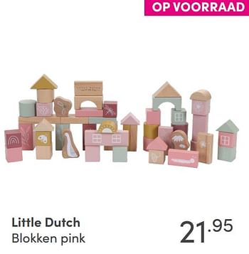 Aanbiedingen Little dutch blokken pink - Little Dutch - Geldig van 19/09/2021 tot 25/09/2021 bij Baby & Tiener Megastore