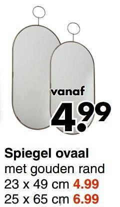 Aanbiedingen Spiegel ovaal - Huismerk - Wibra - Geldig van 20/09/2021 tot 02/10/2021 bij Wibra