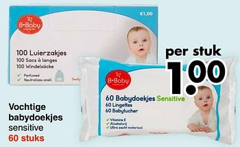 Aanbiedingen Vochtige babydoekjes - B-Baby - Geldig van 20/09/2021 tot 02/10/2021 bij Wibra
