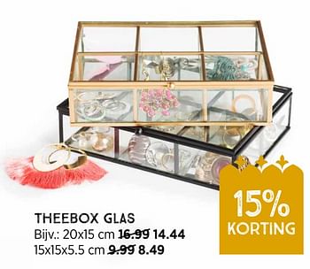 Aanbiedingen Theebox glas - Huismerk - Xenos - Geldig van 20/09/2021 tot 03/10/2021 bij Xenos