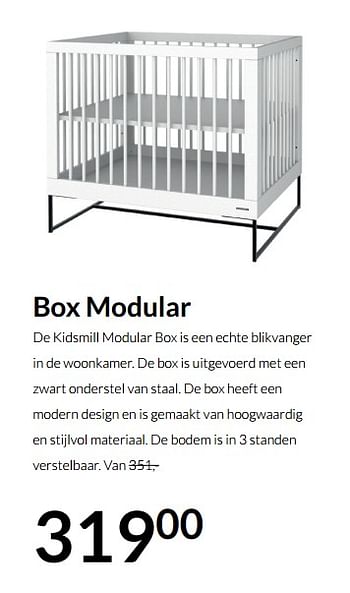 Aanbiedingen Box modular - Huismerk - Babypark - Geldig van 21/09/2021 tot 18/10/2021 bij Babypark