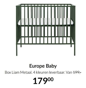 Aanbiedingen Europe baby box liam metaal - Europe baby - Geldig van 21/09/2021 tot 18/10/2021 bij Babypark