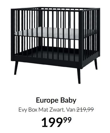 Aanbiedingen Europe baby evy box mat zwart - Europe baby - Geldig van 21/09/2021 tot 18/10/2021 bij Babypark