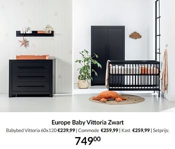 Aanbiedingen Europe baby vittoria zwart - Europe baby - Geldig van 21/09/2021 tot 18/10/2021 bij Babypark