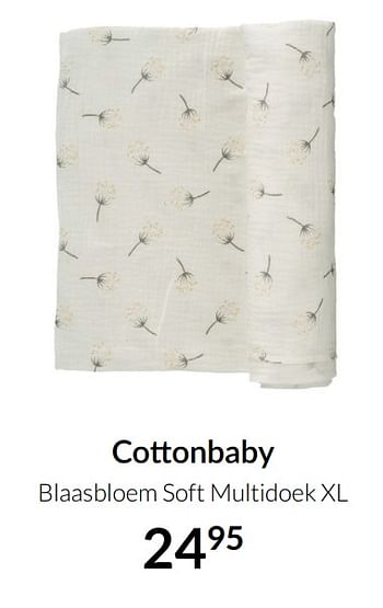 Aanbiedingen Cottonbaby blaasbloem soft multidoek xl - Cottonbaby  - Geldig van 21/09/2021 tot 18/10/2021 bij Babypark