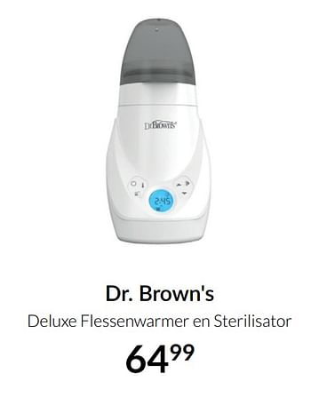 Aanbiedingen Dr. brown`s deluxe flessenwarmer en sterilisator - DrBrown's - Geldig van 21/09/2021 tot 18/10/2021 bij Babypark