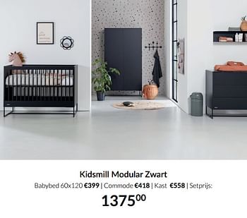 Aanbiedingen Kidsmill modular zwart - Kidsmill - Geldig van 21/09/2021 tot 18/10/2021 bij Babypark