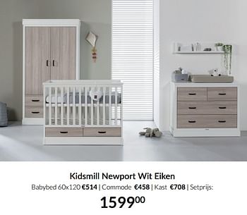 Aanbiedingen Kidsmill newport wit eiken - Kidsmill - Geldig van 21/09/2021 tot 18/10/2021 bij Babypark