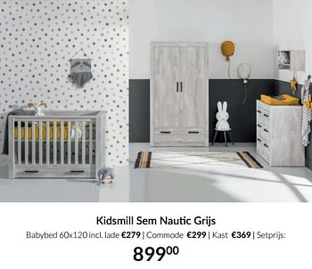 Aanbiedingen Kidsmill sem nautic grijs - Kidsmill - Geldig van 21/09/2021 tot 18/10/2021 bij Babypark