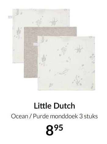 Aanbiedingen Little dutch ocean - purde monddoek - Little Dutch - Geldig van 21/09/2021 tot 18/10/2021 bij Babypark